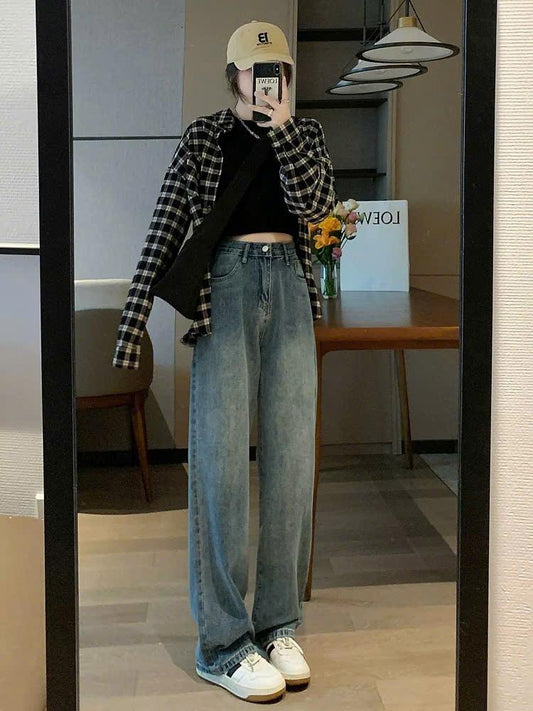 Quần Jean Ống Rộng Nữ Hot Trend Mùa Hè 2025 Cạp Cao Dáng Suông Ôm Dáng Phong Cách Basic ED42