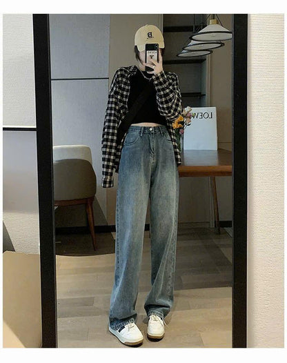 Quần Jean Ống Rộng Nữ Hot Trend Mùa Hè 2025 Cạp Cao Dáng Suông Ôm Dáng Phong Cách Basic ED42