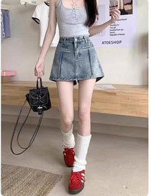 Quần short giả váy chữ A dáng ôm ED07 - Chất liệu vải jean cotton dày dặn, phong cách thời trang hiện đại, thiết kế ôm mông tôn dáng