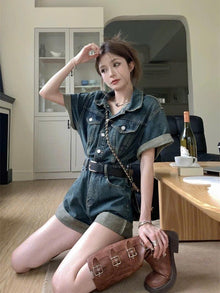 Bộ Jumpsuit Nữ ED40 Phong Cách Trẻ Trung Năng Động Thiết Kế Thời Trang Độc Đáo Phù Hợp Mọi Hoạt Động Tự Tin Có Kèm Đai Lưng