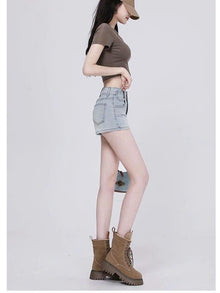 ED14- Quần short nữ jean cạp cao ôm sát gợi cảm dáng chữ A tôn dáng ED14