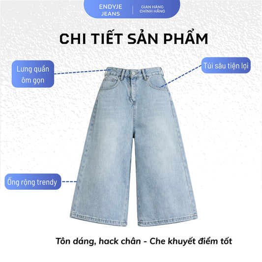 Endy Quần Jean Lửng Nữ Lưng Cao Ống Rộng ED29 Phong Cách Đơn Giản & Thời trang
