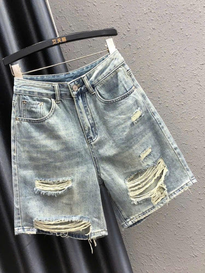 Quần Jean Ngố Nữ Ống Rộng Rách Gấu Rách Túi ED17 Phong Cách Độc Đáo Cho Nữ
