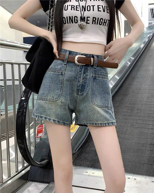 Quần short jean nữ cạp cao phối túi ED12 kiểu dáng thời trang và tiện lợi