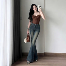 Quần Jean Nữ Cạp Cao Ống Loe Rộng 2 Túi Trước Dáng Ôm Vừa Vặn Quyến Rũ ED32 Phong Cách Sang Trọng