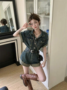 Bộ Jumpsuit Nữ ED40 Phong Cách Trẻ Trung Năng Động Thiết Kế Thời Trang Độc Đáo Phù Hợp Mọi Hoạt Động Tự Tin Có Kèm Đai Lưng