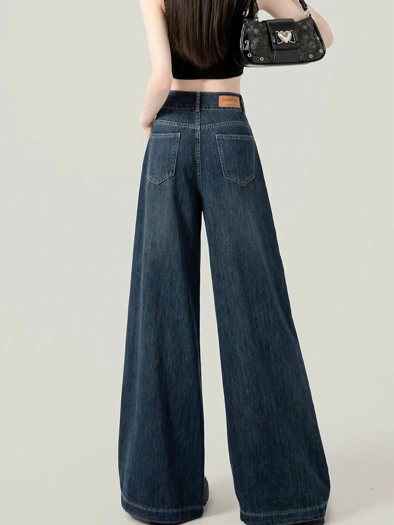 Quần Jeans Suông Ống Đứng Cạp Cao 2 Khuy Túi Cách Điệu Thời Trang ED46 cho phong cách hiện đại