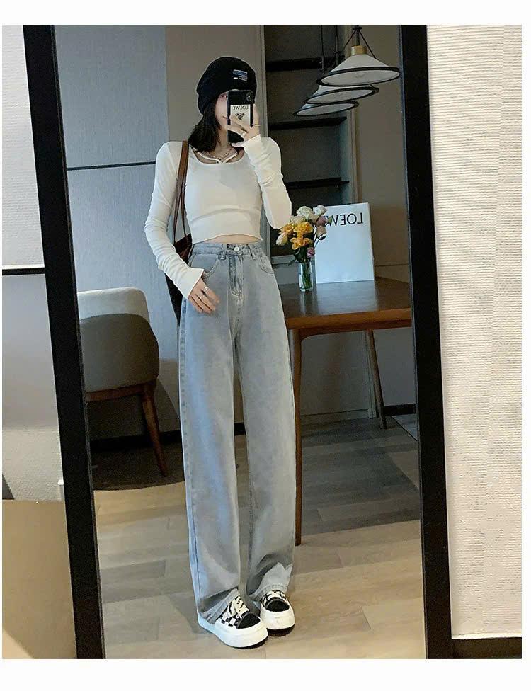 Quần Jean Ống Rộng Nữ Hot Trend Mùa Hè 2025 Cạp Cao Dáng Suông Ôm Dáng Phong Cách Basic ED42