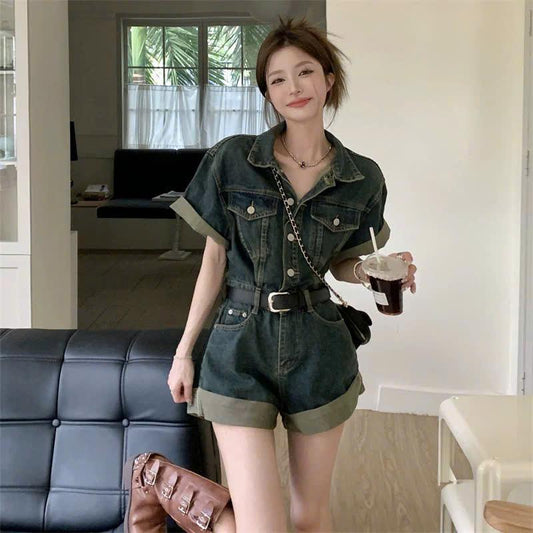 Bộ Jumpsuit Nữ ED40 Phong Cách Trẻ Trung Năng Động Thiết Kế Thời Trang Độc Đáo Phù Hợp Mọi Hoạt Động Tự Tin Có Kèm Đai Lưng