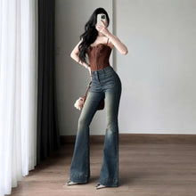 Quần Jean Nữ Cạp Cao Ống Loe Rộng 2 Túi Trước Dáng Ôm Vừa Vặn Quyến Rũ ED32 Phong Cách Sang Trọng