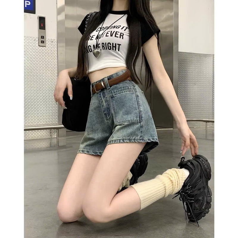 Quần short jean nữ cạp cao phối túi ED12 kiểu dáng thời trang và tiện lợi