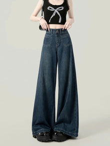 Quần Jeans Suông Ống Đứng Cạp Cao 2 Khuy Túi Cách Điệu Thời Trang ED46 cho phong cách hiện đại