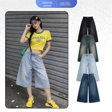 Endy Quần Jean Lửng Nữ Lưng Cao Ống Rộng ED29 Phong Cách Đơn Giản & Thời trang