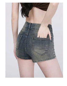 ED14- Quần short nữ jean cạp cao ôm sát gợi cảm dáng chữ A tôn dáng ED14