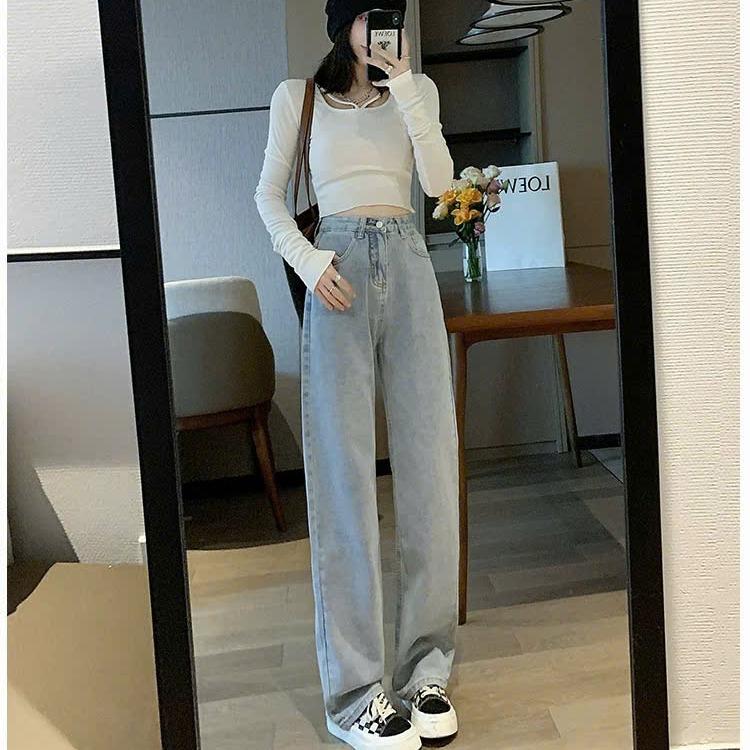 Quần Jean Ống Rộng Nữ Hot Trend Mùa Hè 2025 Cạp Cao Dáng Suông Ôm Dáng Phong Cách Basic ED42